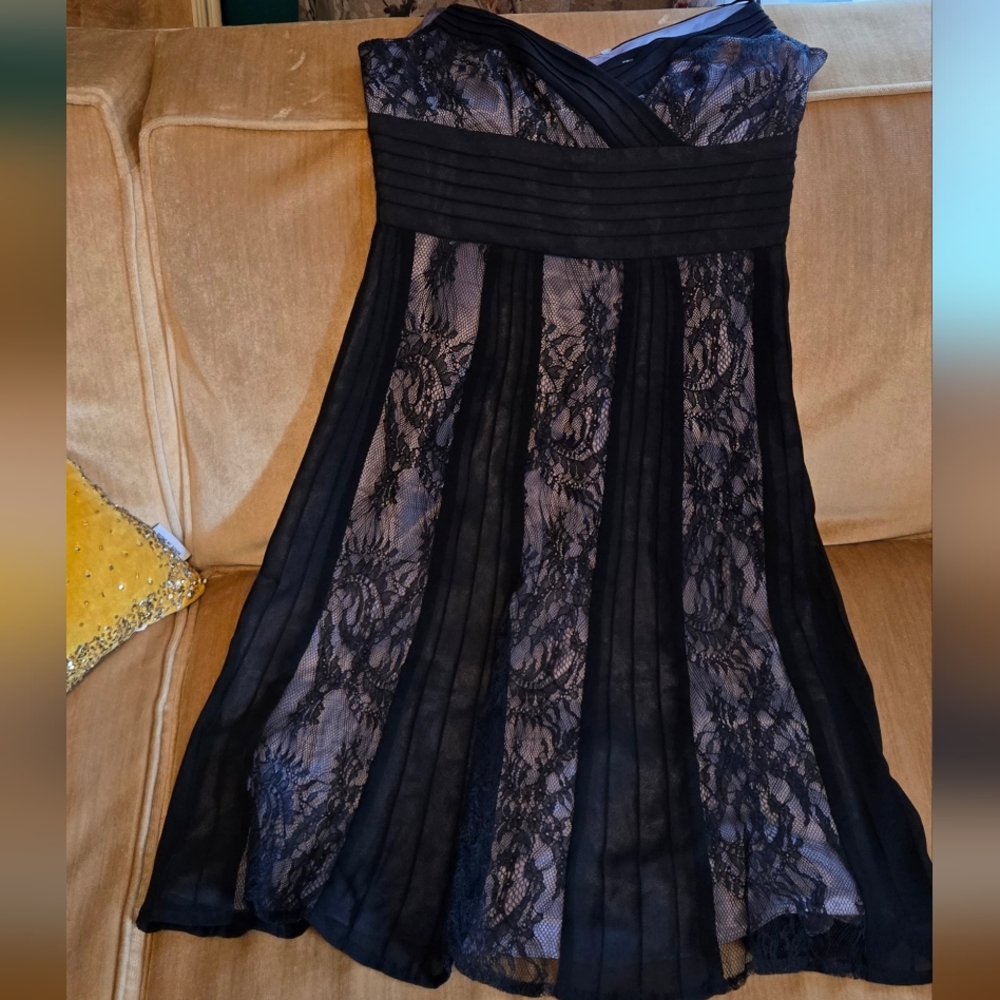 LOFT Black and Gray Dress